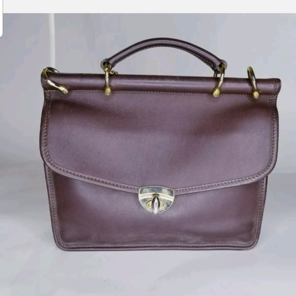 Jack Georges Brown Leather Willis Look Purse Brass